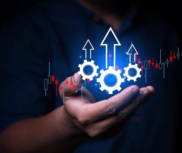 Process,To,Increase,Productivity,Concept.,Businessman,Holding,Productivity,Icon,With